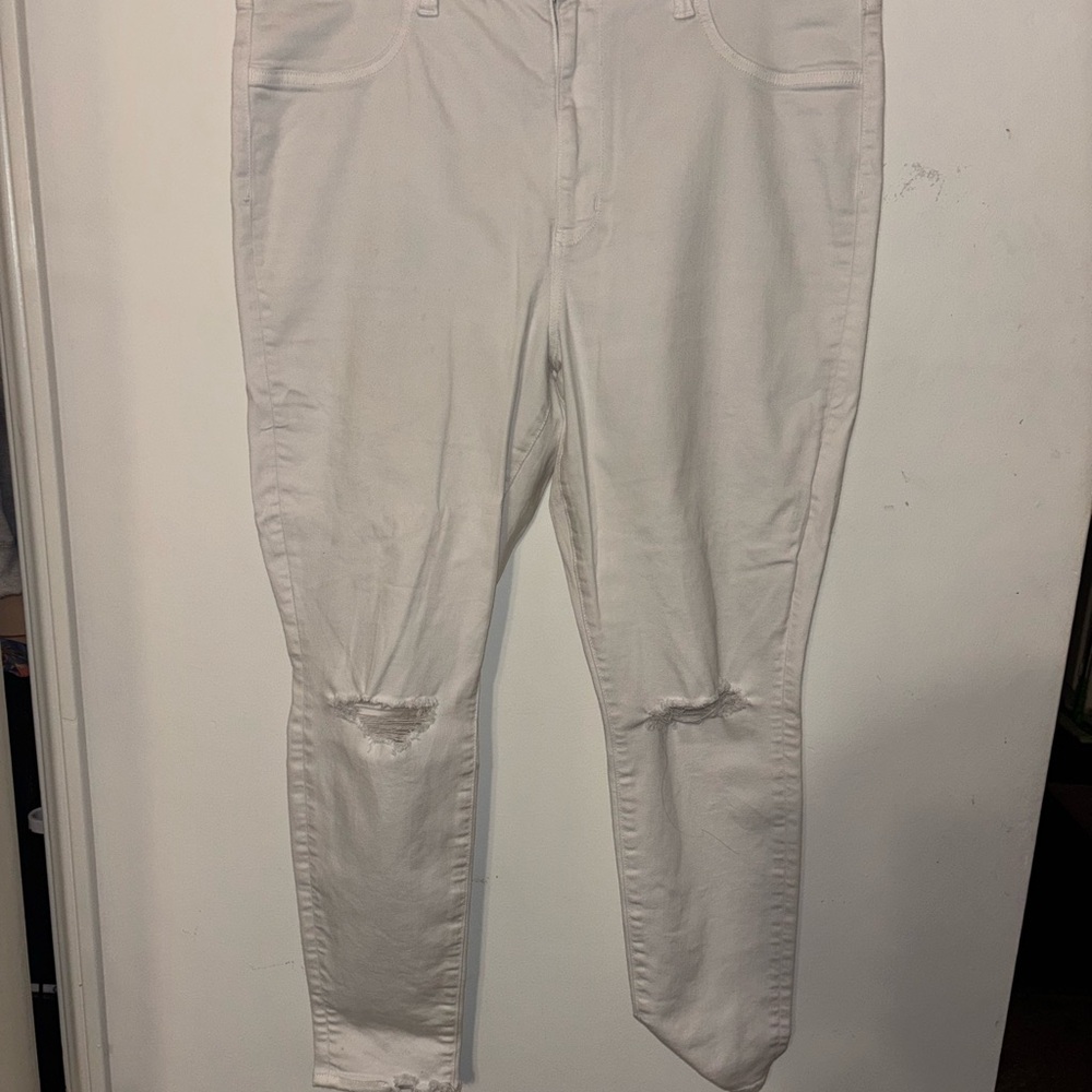 American Eagle Outfitters Cream Super Stretch Jeans
